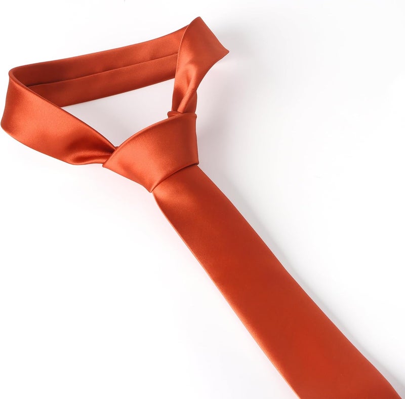 DR ANISON Skinny Tie Men Women 2" (5CM) Slim Necktie Solid Thin Ties Formal - Image 2